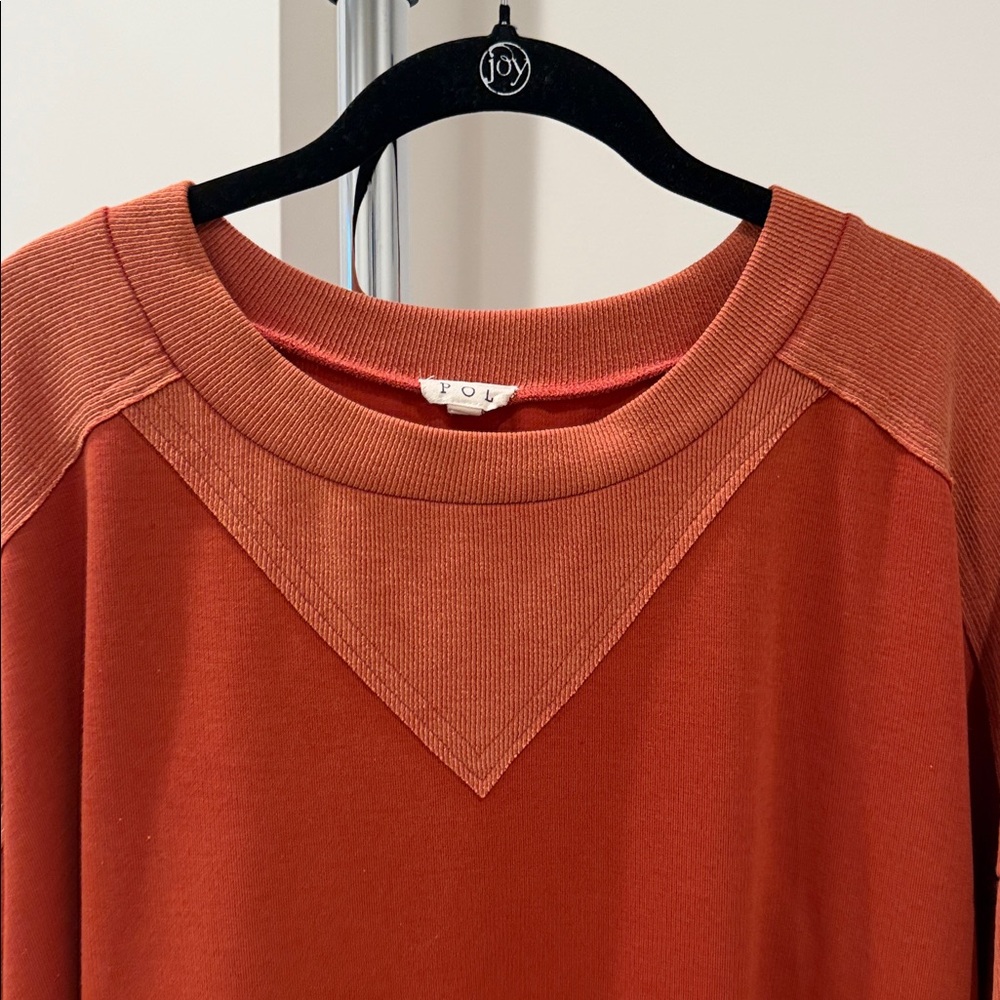 POL Warm Rust Ribbed Top - Picture 2 of 6